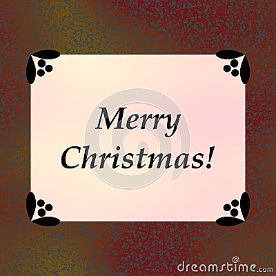 Retro brown pink Merry Christmas celebration card Stock Photo