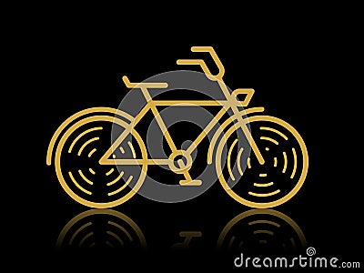 Retro bycicle icon on black background Healthy lifestyle sing Vector Illustration