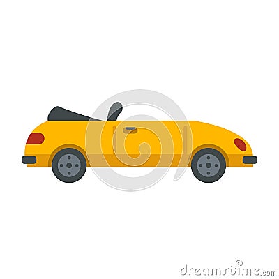 Retro cabriolet icon, flat style Vector Illustration