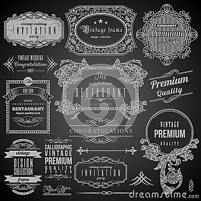 Retro Calligraphic design elements Vector Illustration