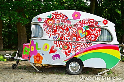 Retro camper Stock Photo