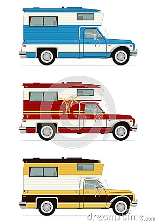 Retro campers Vector Illustration