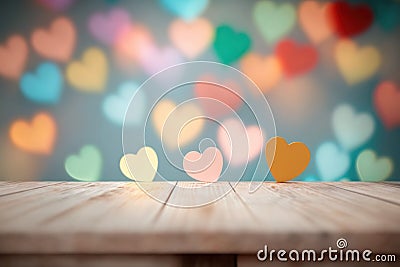 Retro candy heart background in pastel colors. Generative AI Stock Photo