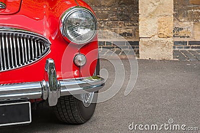 Retro car front panel Stock Photo