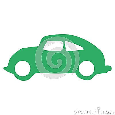 Retro car icon vector eps10. Old retro classic car green color sign Vector Illustration