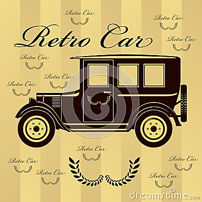 Retro car illustration or background Vector Illustration