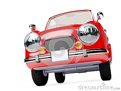 Retro car 1960 Cartoon Illustration