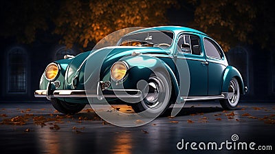 Retro Car on Solid Background Iconic Ride Stock Photo