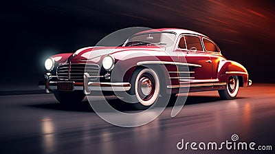 Retro Car on Solid Background Iconic Ride Stock Photo