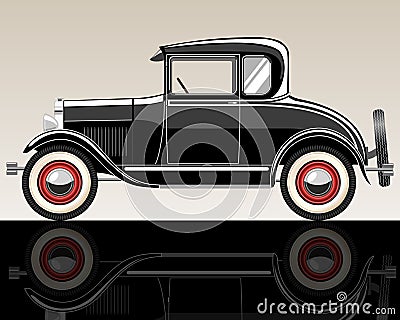 Retro car. Vector Illustration