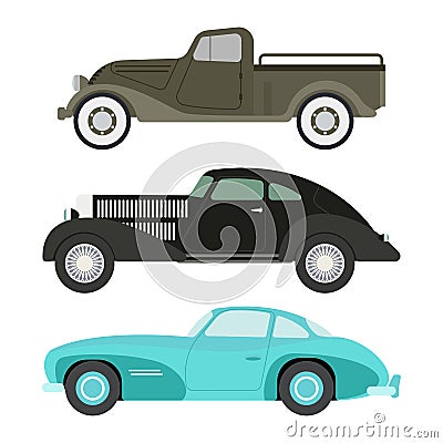 Retro car vector illustration. Vector Illustration