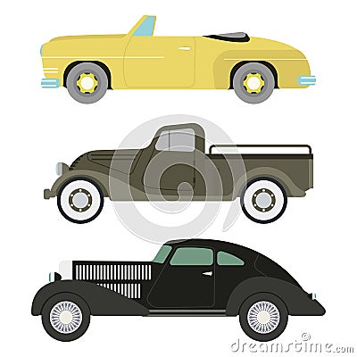 Retro car vector illustration. Vector Illustration