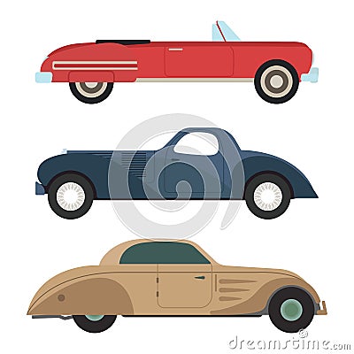 Retro car vector illustration. Vector Illustration