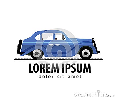 Retro car vector logo design template. transport Vector Illustration