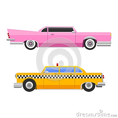 Retro car vector vehicle. Vector Illustration