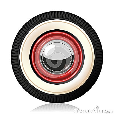 Retro car wheel. Vector Illustration