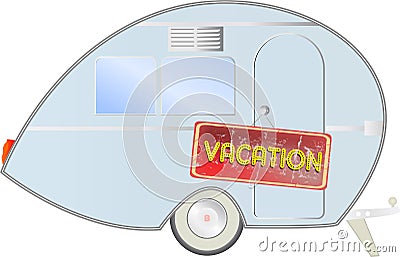 Retro caravan Vector Illustration