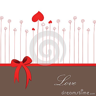 Retro card for wedding or valentine's day Vector Illustration