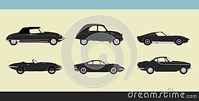 Retro cars Vector Illustration