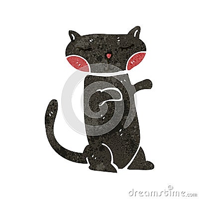 retro cartoon black cat Cartoon Illustration