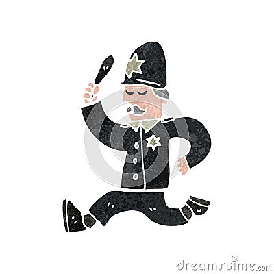 retro cartoon british policeman Vector Illustration