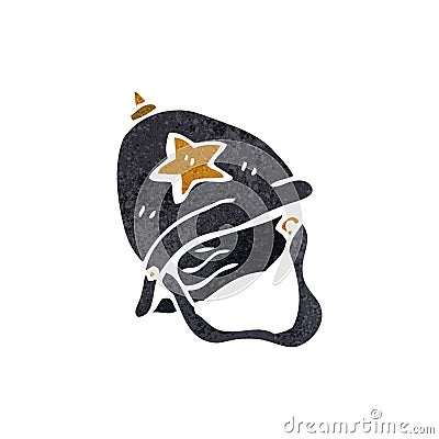 retro cartoon british policeman helmet Stock Photo