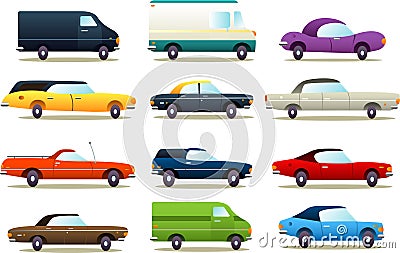 Retro cartoon car icon illustrations Cartoon Illustration