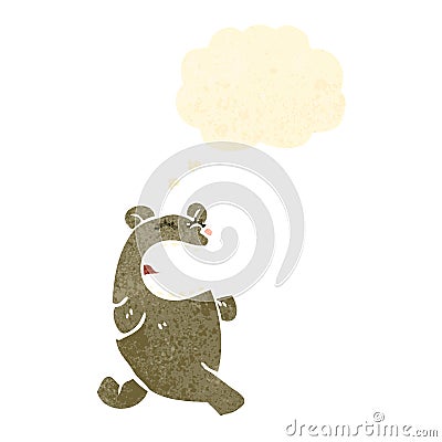 retro cartoon crazy bear Vector Illustration