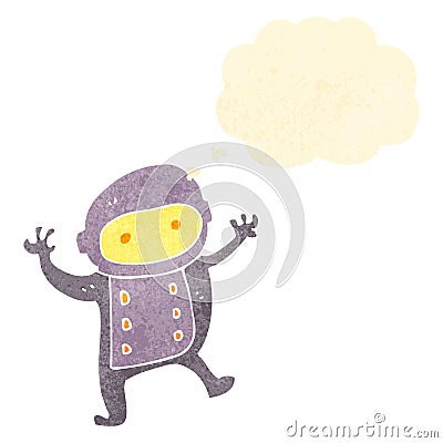 retro cartoon dancing baby astronaut Vector Illustration