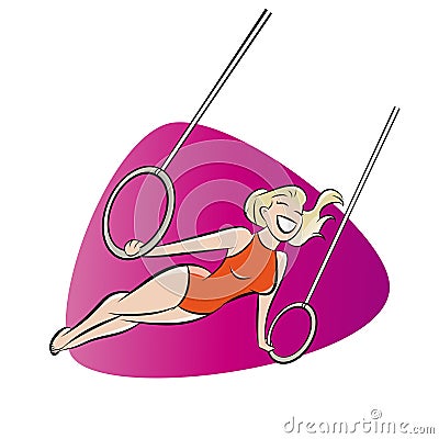 Retro cartoon gymnast Vector Illustration