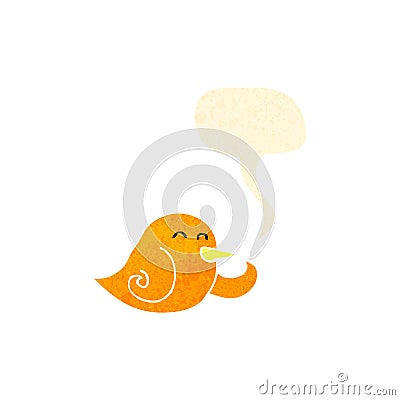 retro cartoon laughing bird Vector Illustration