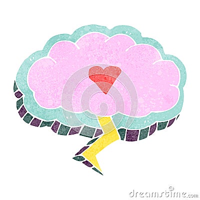 retro cartoon love struck lighting cloud symbol Vector Illustration