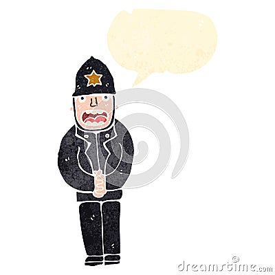 retro cartoon policeman Stock Photo