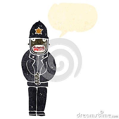 retro cartoon policeman Vector Illustration