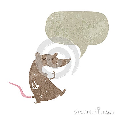 retro cartoon rat with speech bubble Vector Illustration