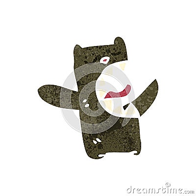 retro cartoon shouting bear Vector Illustration