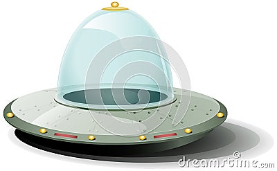 Retro Cartoon Spaceship Vector Illustration
