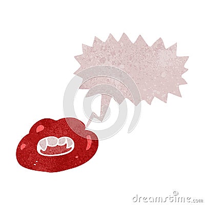 retro cartoon talking lips Vector Illustration