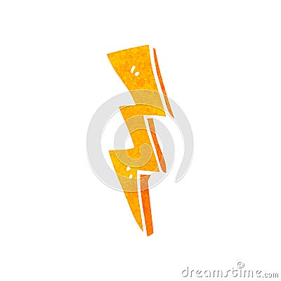 retro cartoon thunderbolt Vector Illustration