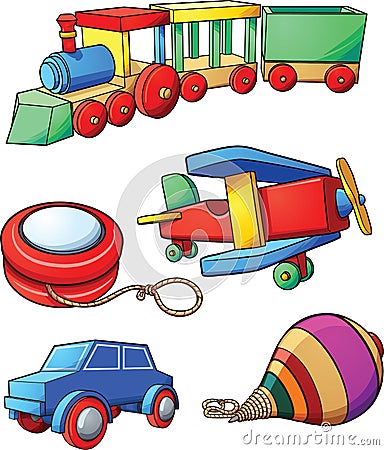 Retro cartoon toys Vector Illustration