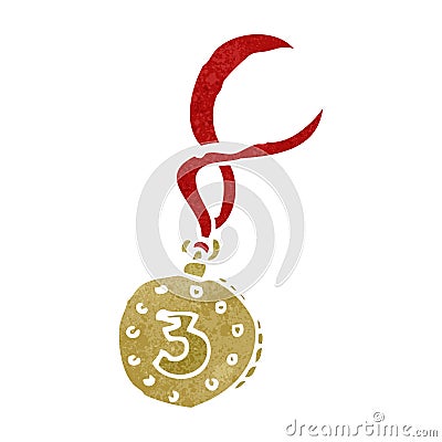 retro cartoon winners medal Vector Illustration