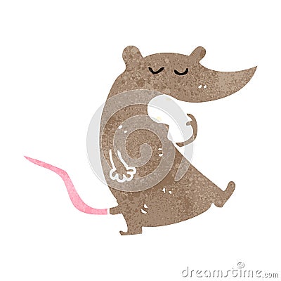 retro cartoon yawning mouse Vector Illustration