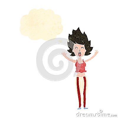 retro cartoon yawning woman Vector Illustration