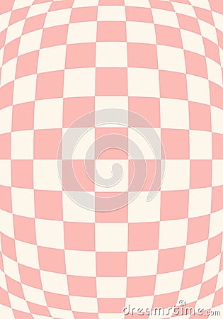 Retro checkered background with distorted squares Vector Illustration