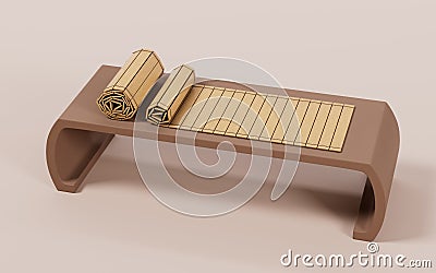 Retro Chinese acient bamboo slip, 3d rendering Stock Photo