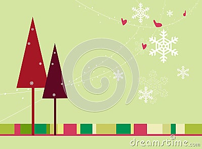 Retro Christmas Card Vector Illustration