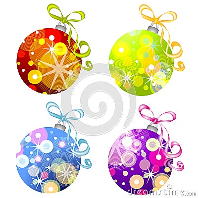 Retro Christmas Ornaments 3 Cartoon Illustration