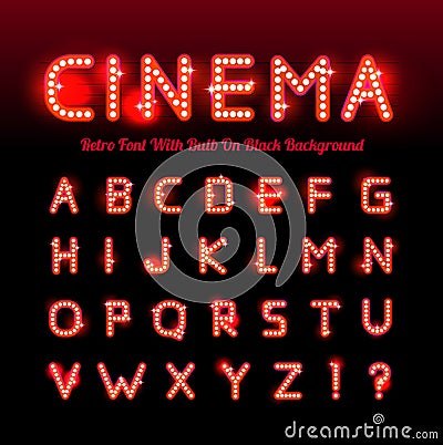 Retro cinema font Vector Illustration