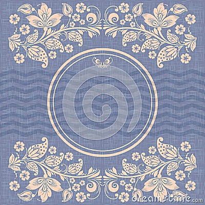 Retro circle frame vector, russian style Vector Illustration