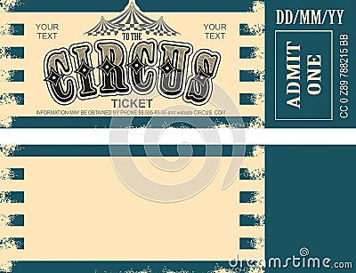 Retro circus ticket Vector Illustration